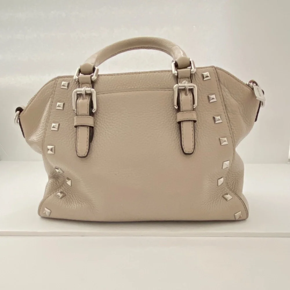Michael Kors Pebble Leather Studded Satchel Crossbody